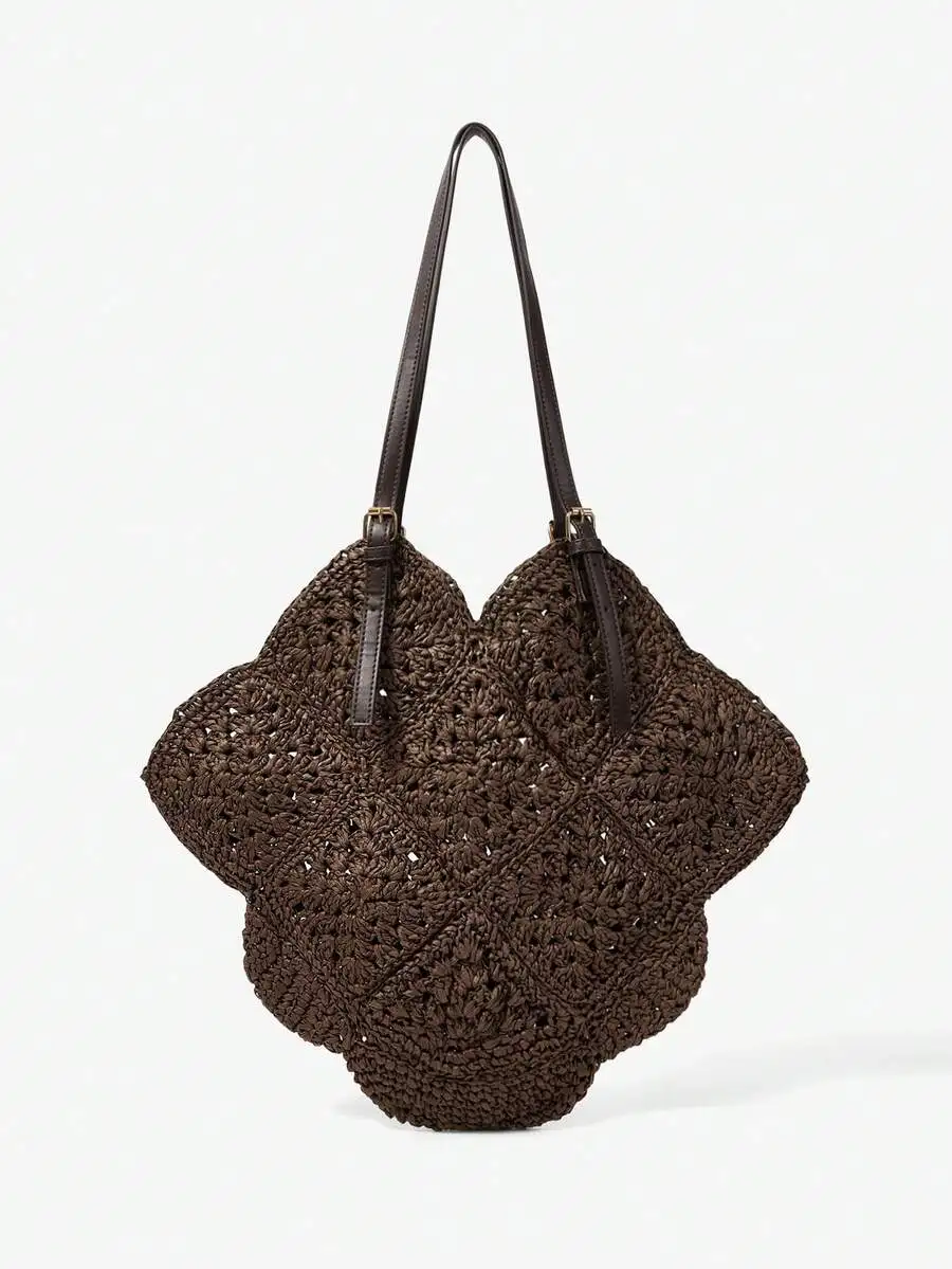 Ladies, Women Shoulder Bag, Straw Bag, Straw Woven Bag, Fashionable, Elegant, Simple, Personalized, Versatile, For Beach, Vacati