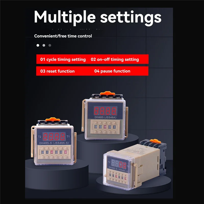 

ABVO-DH48S-S Реле времени 12 В Повторный цикл с розеткой Срия DH48S Время задержки с базой