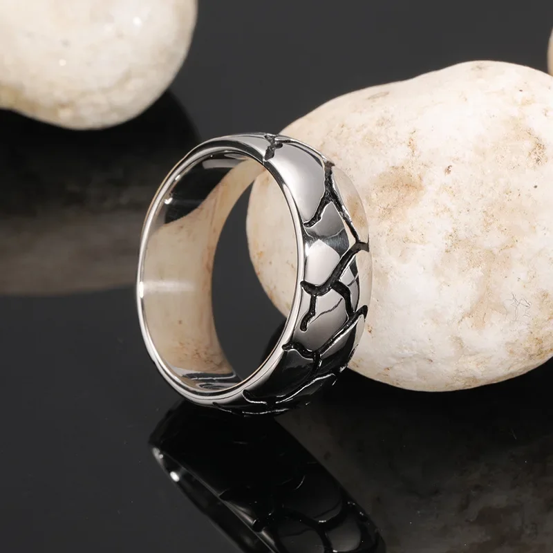 

Minimalist Fashion Versatile Punk Patterned Stainless Steel Men's Rings Sizes 7-13