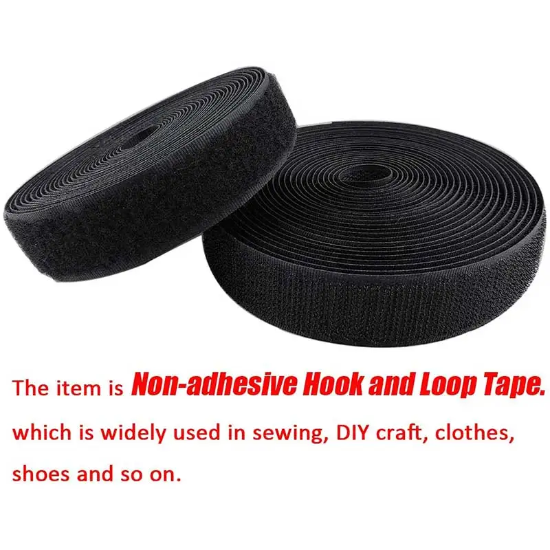 2/5/10Meter Sew on Hook and Loop Colour 20mm Non-Adhesive Fabric Fastener Interlocking Tape Nylon Strips Sticky DIY Craft Supply