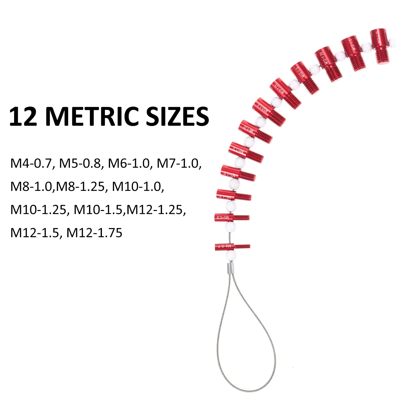 Nut and Bolt Thread Checker (Inch & Metric) Wire Loop Design 26 Male/Female Gauges 14Inch&12 Metric Nut Bolt Thread Size Checker