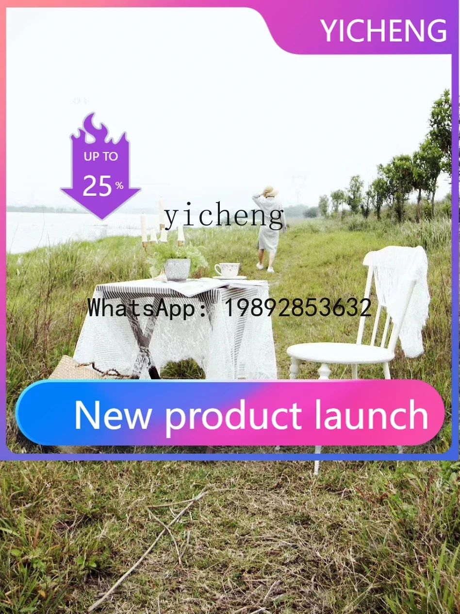 

YZ3 Retro Distressed White Iron Chair Nordic Instagram Style European Style Coffee Shop Dining Chair Single