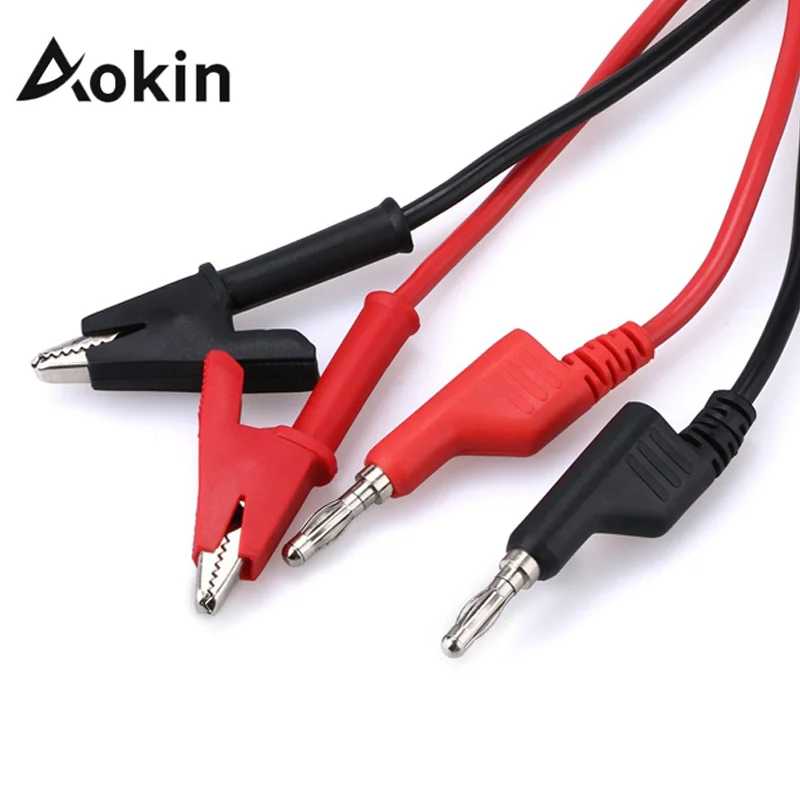 2Pcs 1M Double End Test Lead Wire Line Electrical Voltage 4mm Banana Plug Alligator Clip Crocodile 15A Multimeter DIY Test Wires image 4