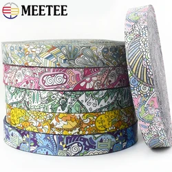 2-10M 38mm Nylon Webbing Strap For Bags Printed Ethnic Ribbon Tape Belt Dog Pet Collar Bias Banding DIY Shoes Sewing Accessories