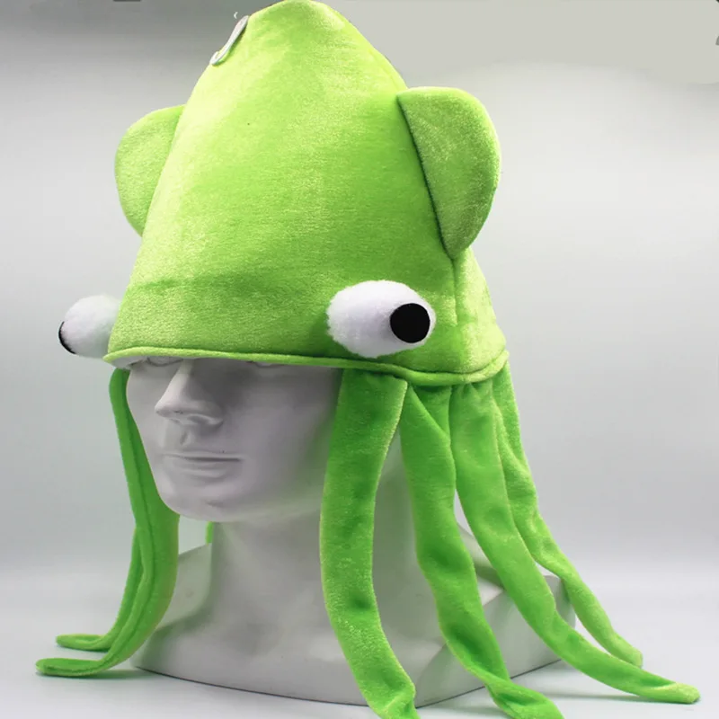 Hot Sale Animal Big Octopus Cosplay Funny Blue Red Hat Costume for Adult Boys Girls Halloween squid