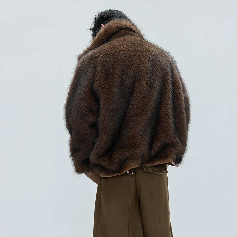 LUZHEN الشتاء موضة عالية الجودة عكسها تصميم الفراء بطانة الدافئة سترة جلدية الرجال الأصلي 2025 جديد المتخصصة معطف مبطّن JY4797