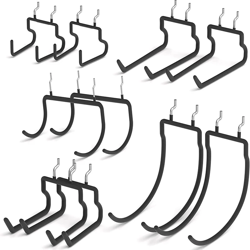 Black Pegboard Hooks Heavy Duty Power Tool Holder Multi-Function Wall Mounted Holder Electric Drill Hook Tool Wall Organizer