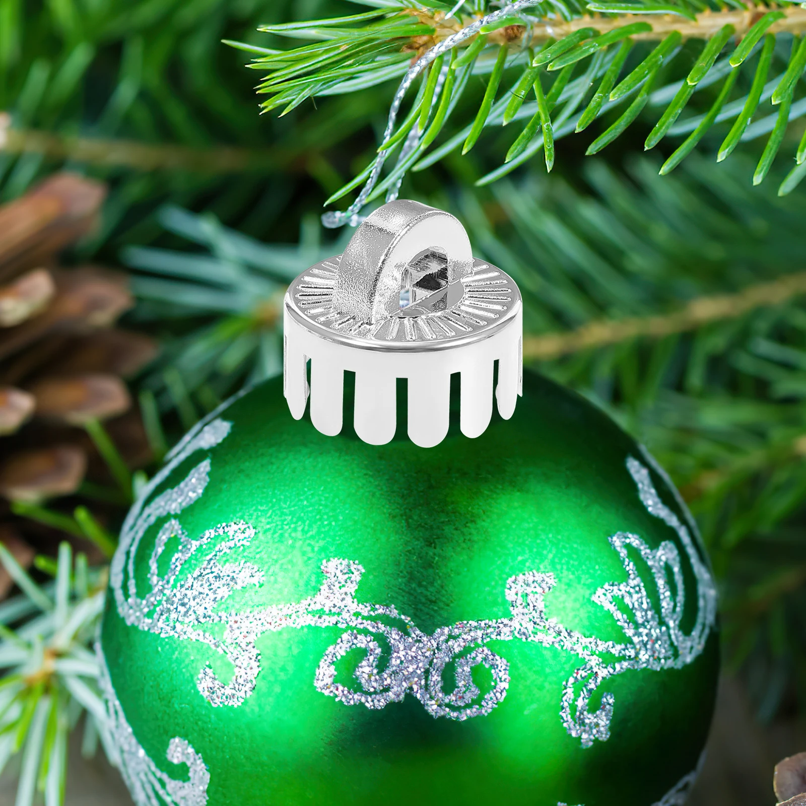 

10 Pcs Christmas Decorations Decorative Ball Accessories Replacement Caps for Ornaments Topper Bauble Golden Part Xmas