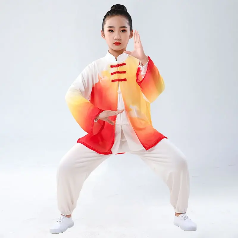 

Children's Martial Arts Training Clothes Wushu Performance 3-Piece School Boys And Girls' Kungfu Fan Performance Clothes LE451