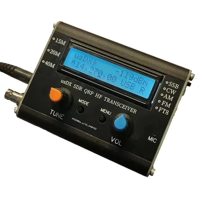 

R1.02W 5W USDX 40M 15M 20M 3 Band SDR All Mode USB,LSB,CW,HF SSB QRP Transceiver QCX-SSB With Microphone