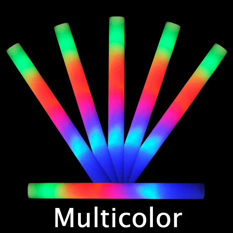 1-50PCS LED Glow Sticks Bulk Kleurrijke RGB Glow Foam Stick licht Stick Cheer Tube Donker licht voor concerten Verjaardag Bruiloft - afbeelding 1