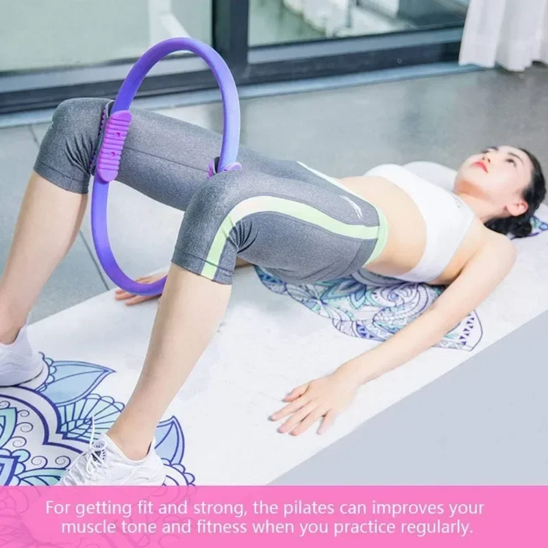 Yoga Fitness Ring Circle Pilates Girl Women Exercise Gym Workout Pilates Accessories Home Resistance Elasticity Yoga Ring Circle