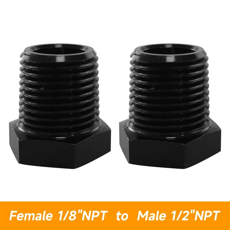 Universal Aluminum 2pcs Thread Reducer Bushing Pipe Fitting