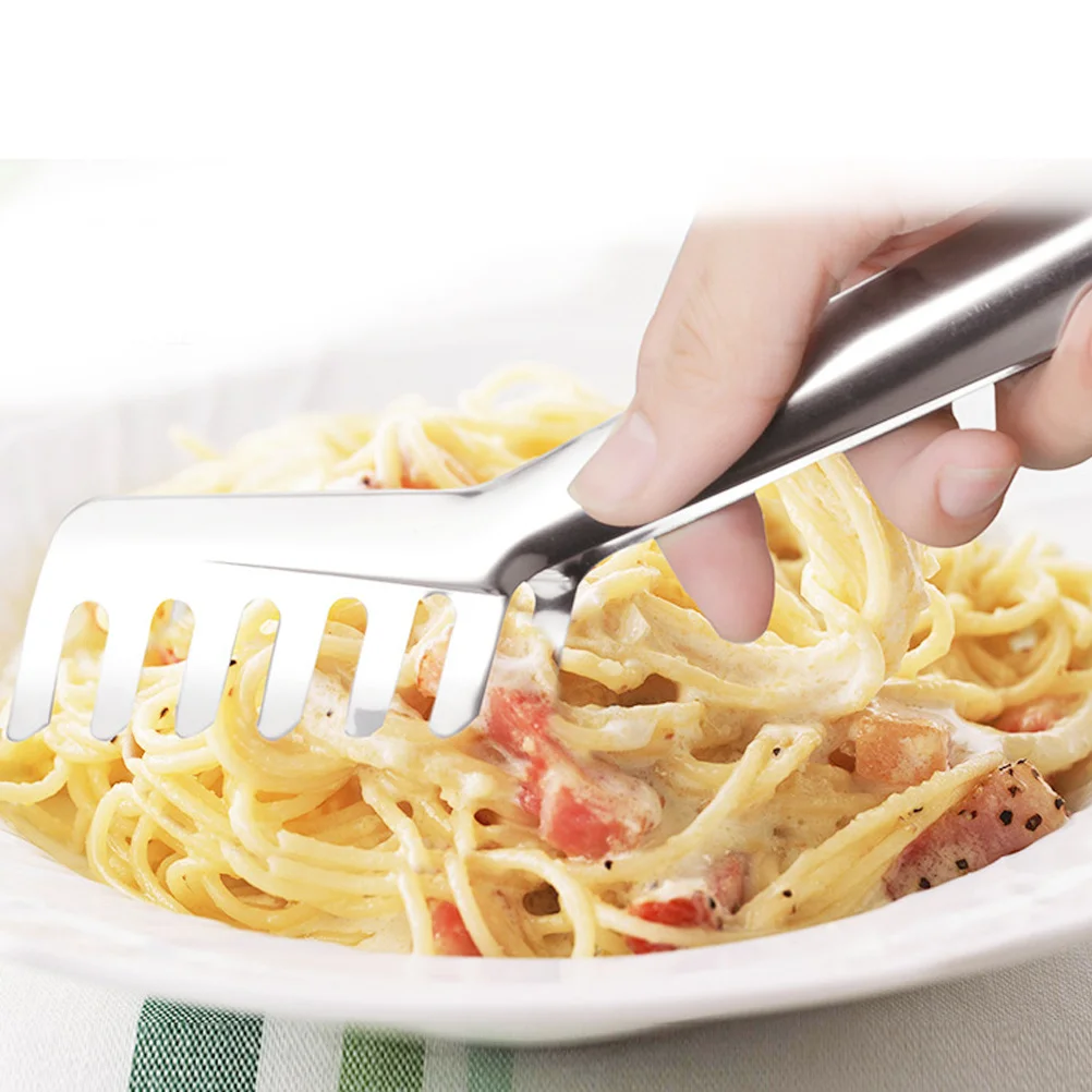 

Tong Stainless Steel Comb Design Serving Tongs For Salad Pasta Steak Utensil Pasta Clip Tool