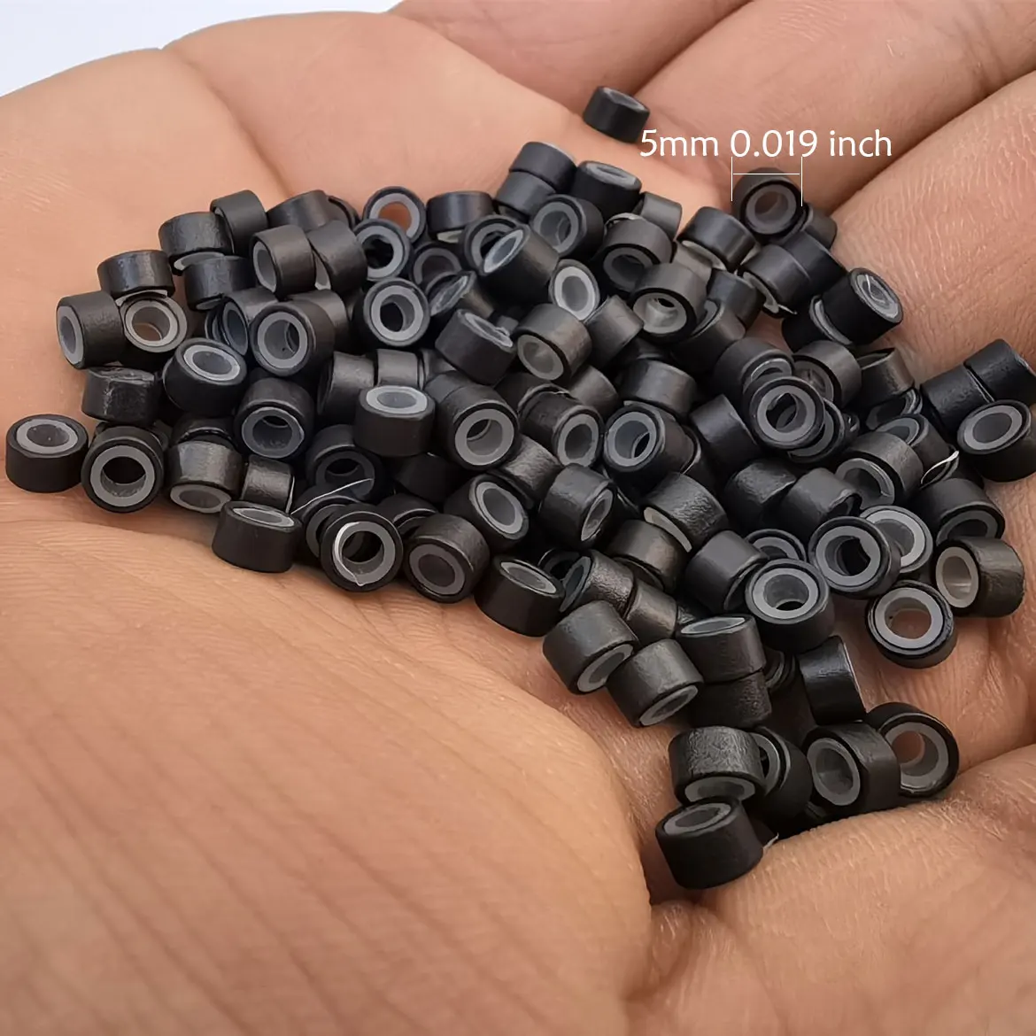 

100pc 5.0mm*3.0mm*3.0mm Silicone Micro Link beads Tube Ring for Hair Extensions beads nano ring Beads Salon hair extension Tools