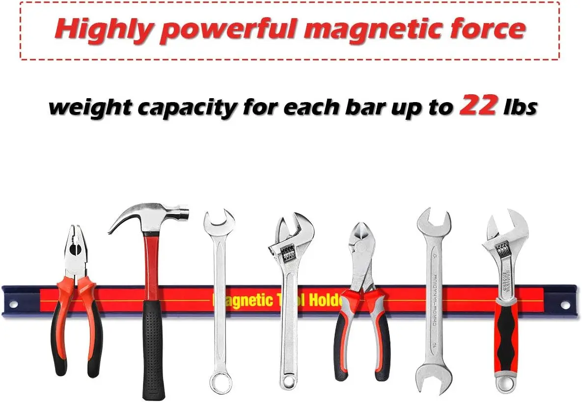 Magnetic Tool Holder Workshop Heavy-duty Magnet Tool Bar Strip Rack, Space-Saving & Strong Metal Organizer Storage 11\