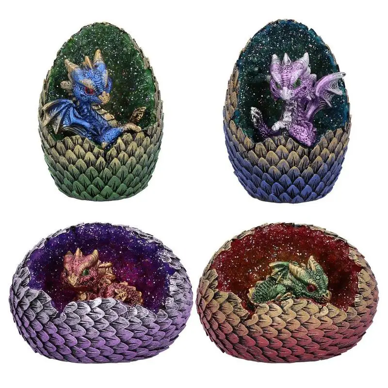 

Dragon Statue Dragon Egg Resin Decor Dragon Figurines Sparkling Collectible Figurines Gift For Boys And Men