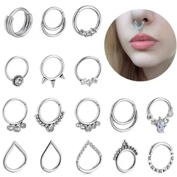 Anello in acciaio inossidabile Piercing al setto per le donne Piercing Nariz cartilagine dell'orecchio Tragus Goth Piercing Nez opale gioielli per il corpo