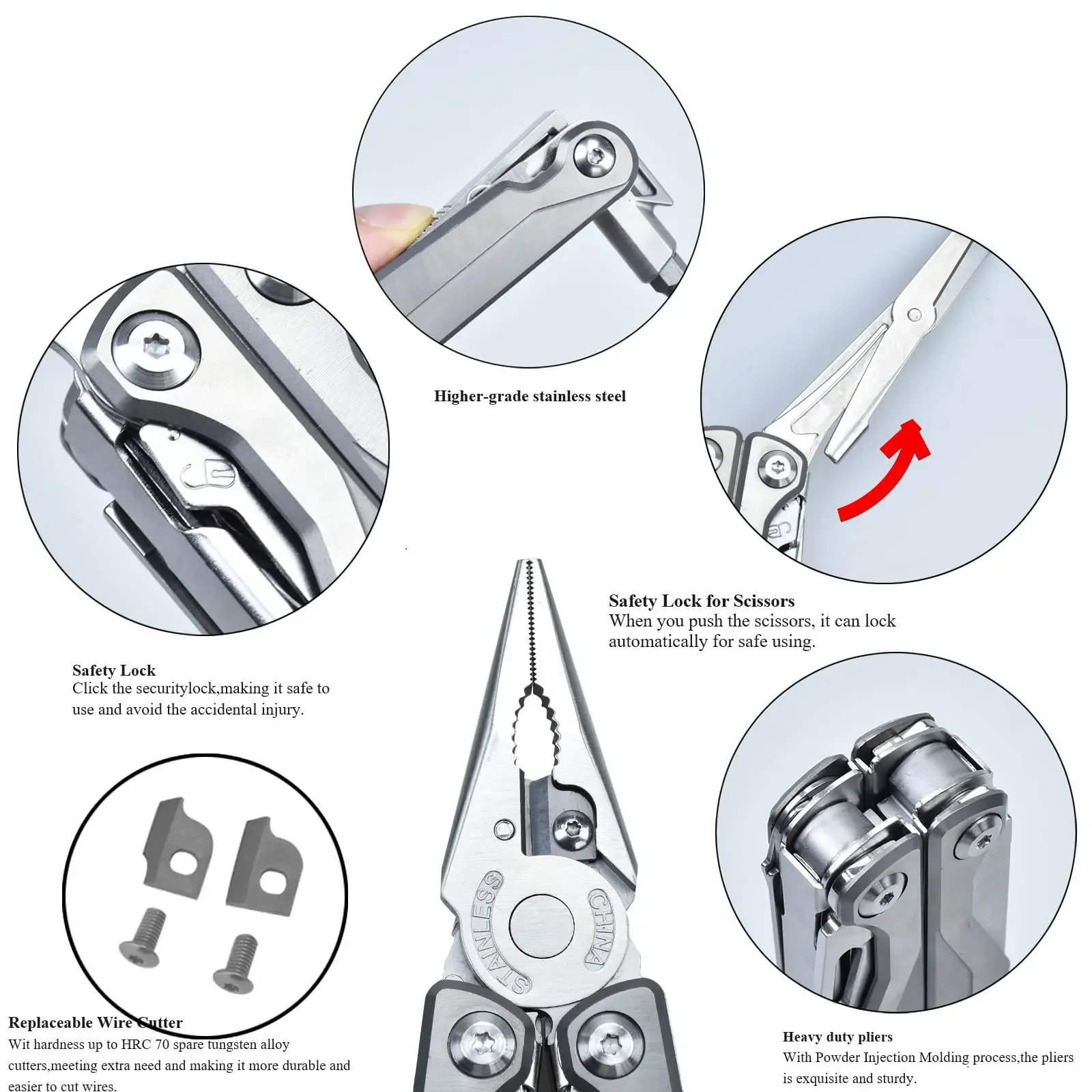 DOKOYU-Pince à outils multifonctionnelle pour l'extérieur, poignée en alliage de titane DK1, outils EDC avec vis à lunettes