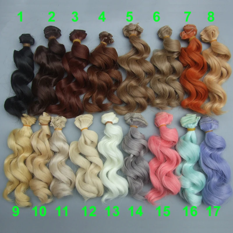 Heat resistant Doll hair tree Big Wave Handmade Cloth Doll Wigs Diy Texitle Toys Curly Hair