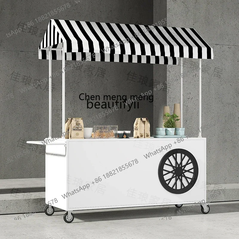 D06 Stall trolley night market promotion, wrought iron truck outdoor mobile snack stall car