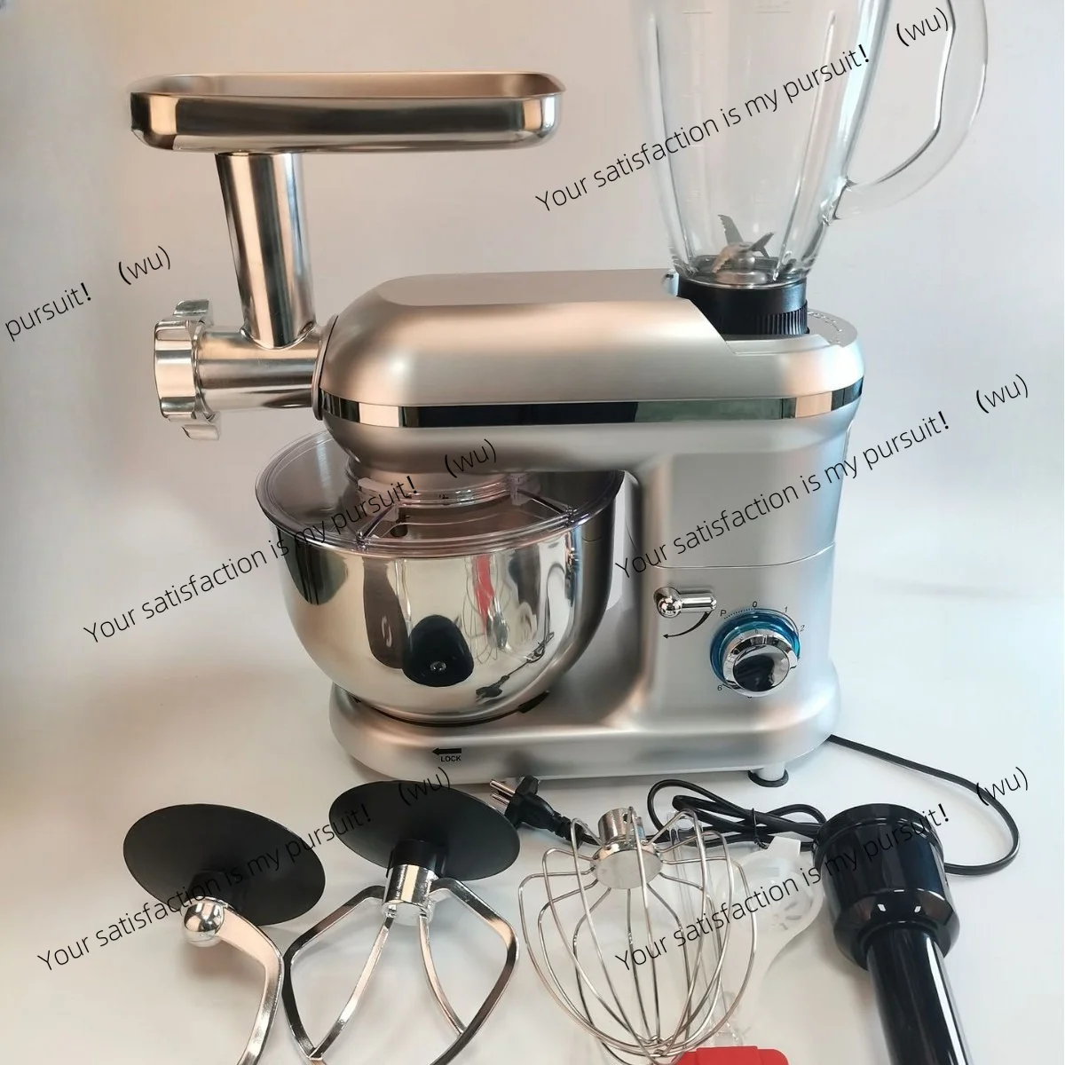 5.5L Stand Mixer 5-in-1 Multifunctional Kitchen Machine Dough Kneader Egg Beater Juicer Meat Grinder for Home Use