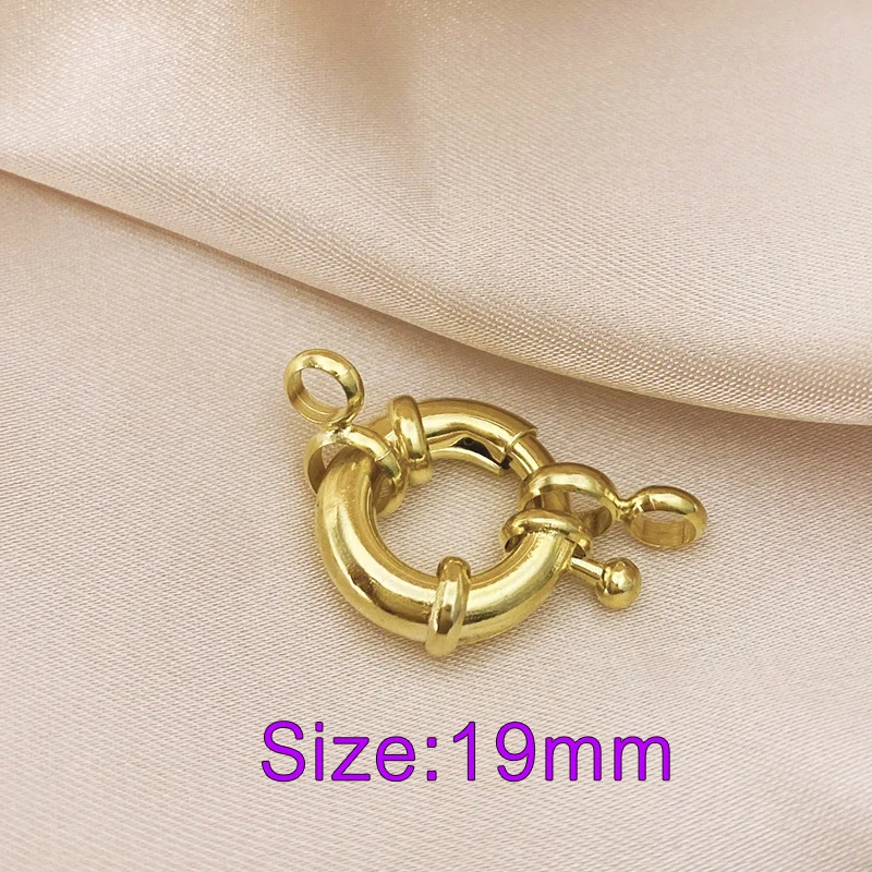 Juya 18K Gold Plated Round Spring Ring Clasp Gold 6