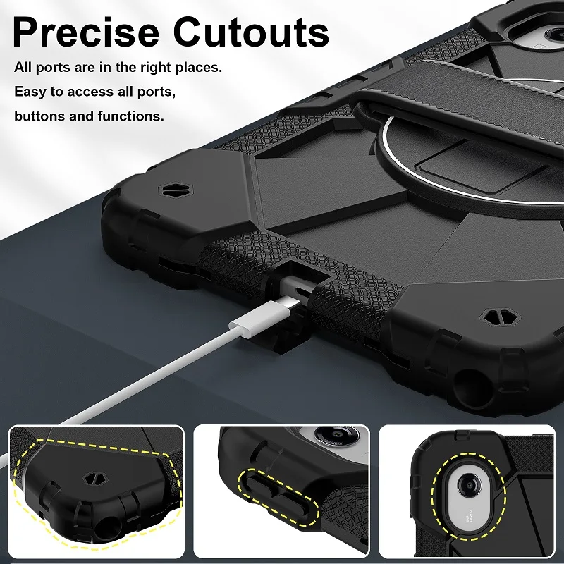360 °   Funda giratoria resistente para Lenovo Xiaoxin Pad 11 2025 2024, funda a prueba de golpes Lenovo Tab M11 Idea Tab de 11 pulgadas con correa de mano