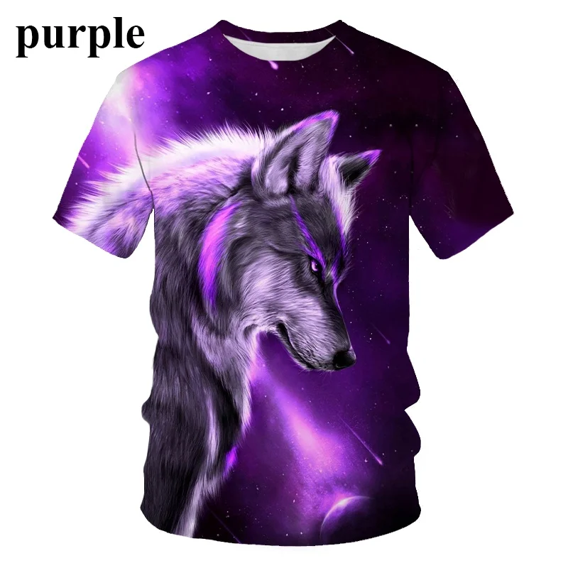 Fashion 3D Wolf Printed T Shirts for Men/women Personality Cool Printing Graphic Tee Shirt Short Sleeve T-shirt