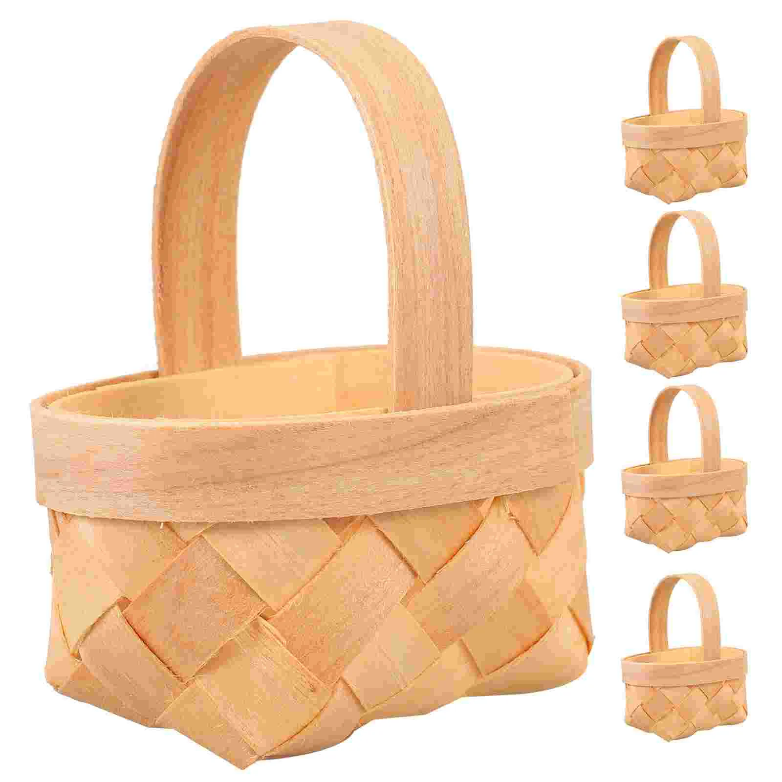 

20 Pcs Wood Chip Candy Hamper Practical Baskets Unique Weaving Chocolate Playing House Wooden Kids Wedding Gift Festival