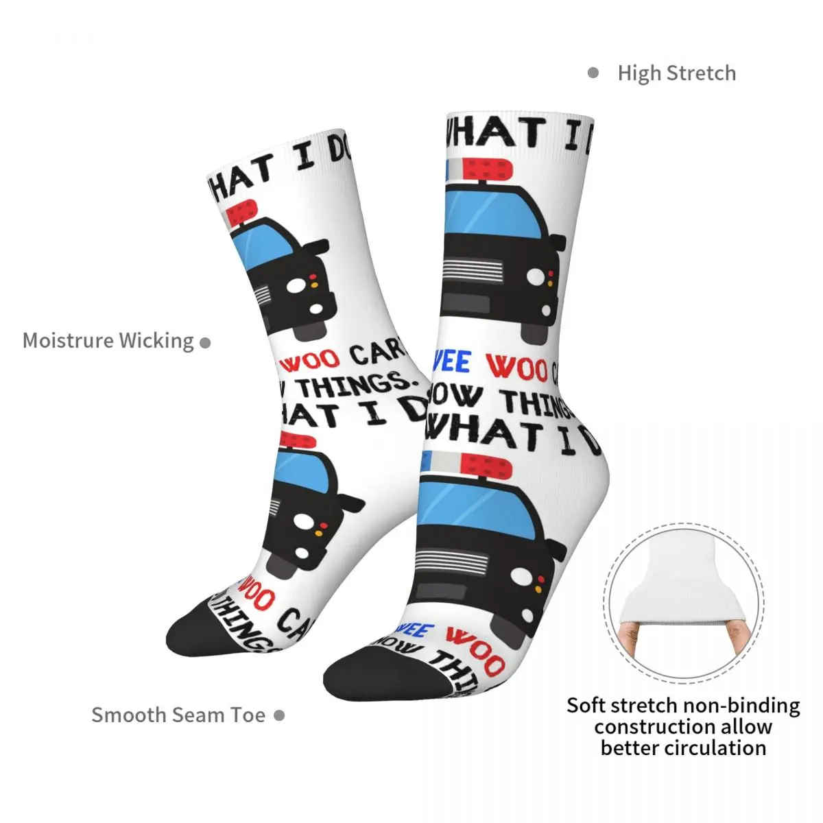 هذه ما أفعله، أنا أقيض سيارة وي وو وأنا أعرف الأشياء، جوارب الشرطة، جوارب هاراجوكو، جوارب طويلة، هدية للرجال والنساء
