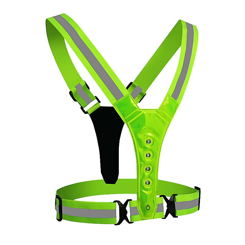 

LED reflective strap with light night riding running reflective vest rechargeable elastic strap reflective clothing