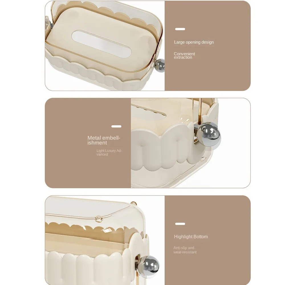 Cream Color Toilet Tissue Box Waterproof Multifunctional Wall-Mounted Storage Rack Great Load Bearing Bathroom Tissue Box Toilet