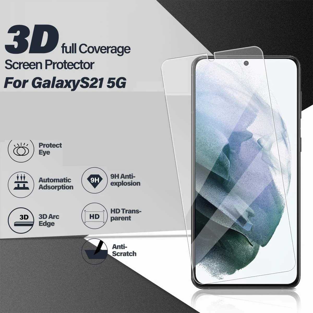 HD Screen Protector Glass For Samsung Galaxy S21 5G 2/4 Pcs 0.2 MM Tempered Glass Film