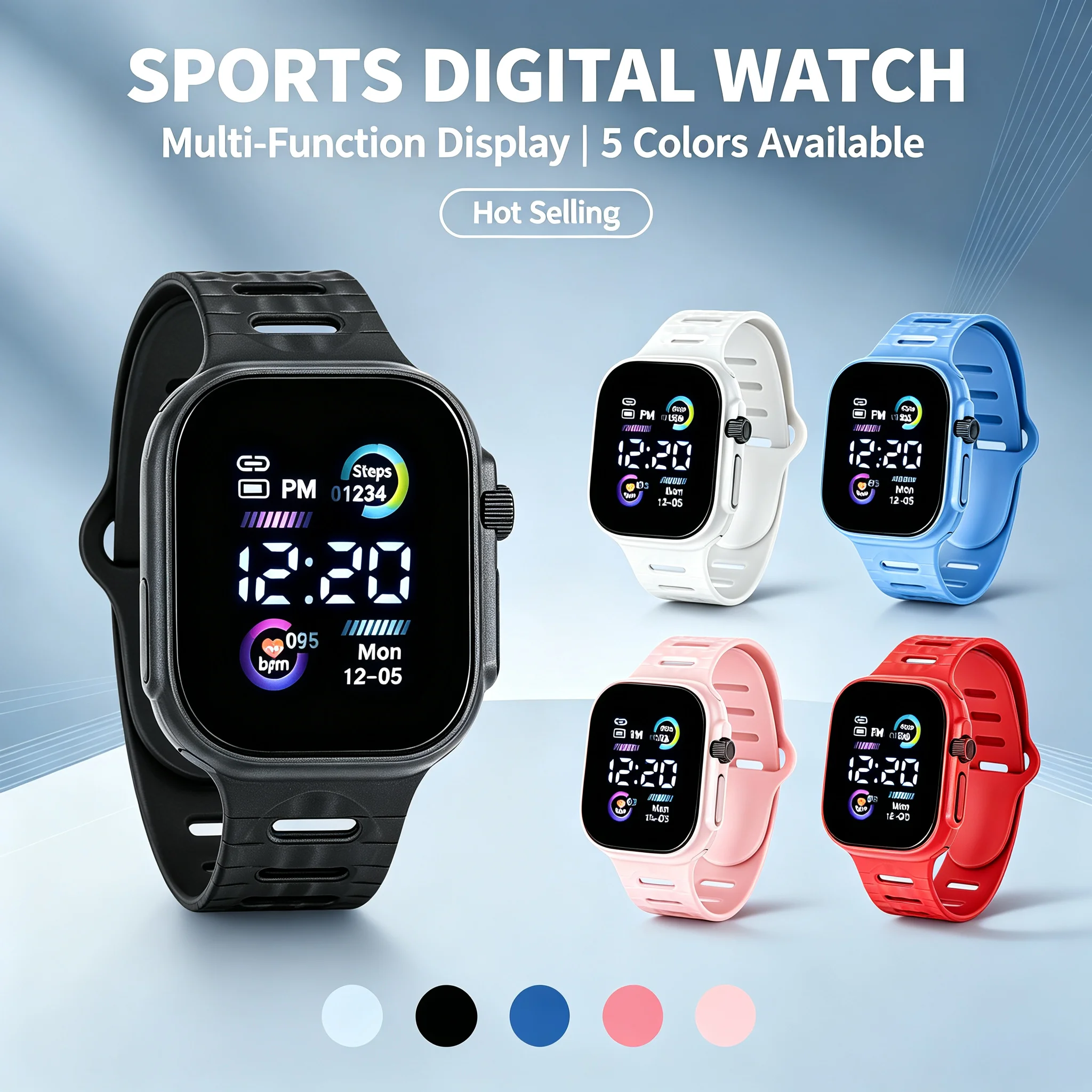 Unicorn Glow Watch for Teens Boys Girls, Sport LED Digital Watch with Heart Rate Monitor, Cool Luminous Waterproof