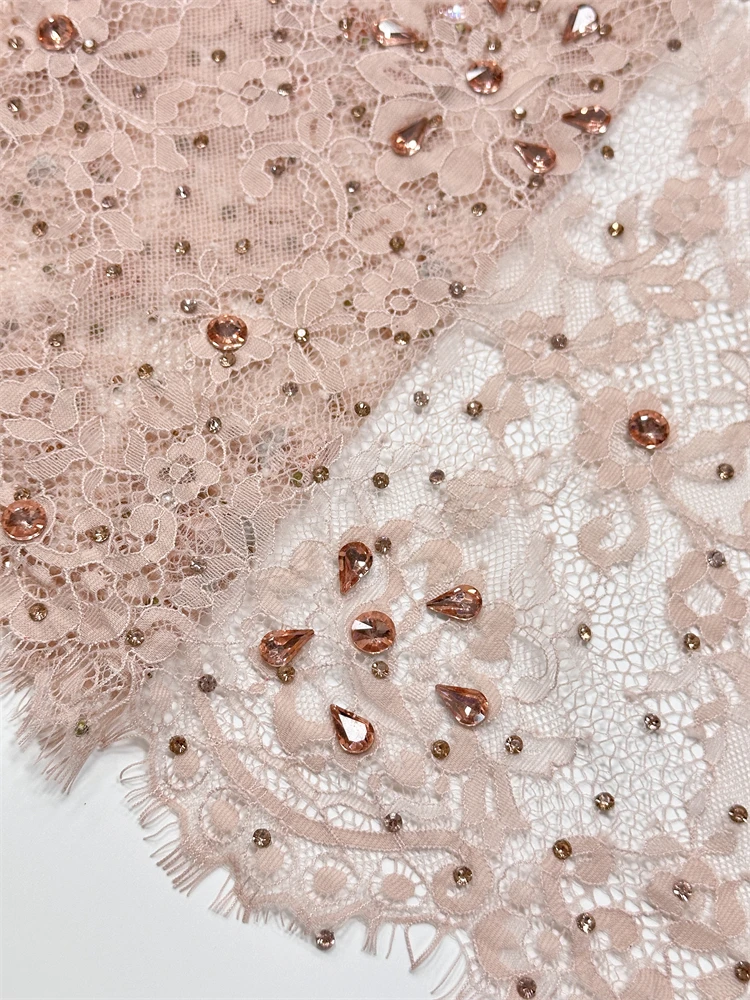 Beautiful Nigerian Party Lace African Stones Lace Fabric 2025 High Quality 5Yards African French Tulle Net Lace Wedding