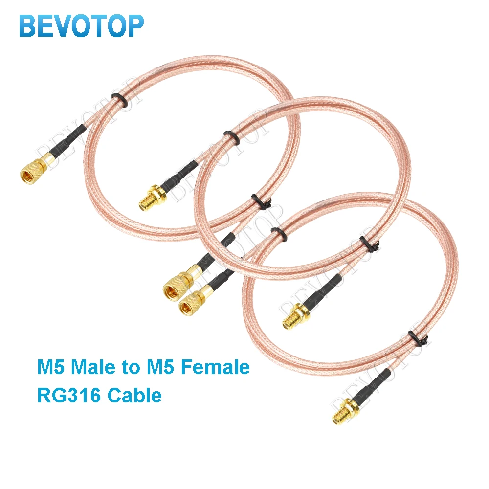 1PCS L5 M5 Male to M5 Female RG316 Cable 50 Ohm RF Coaxial Pigtail Jumper for Ultrasonic Flaw Detector Acceleration Sensor