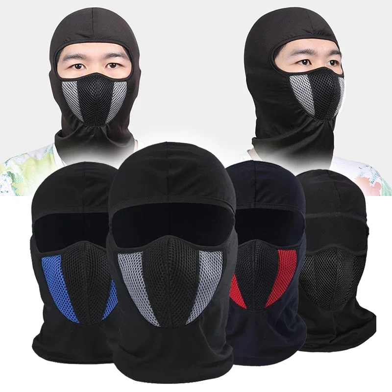 Breathable Balaclava Motorcycle Full Face Mask Cycling Motocross Helmet Hood Moto Riding Neck Face Hood Moto Accessories