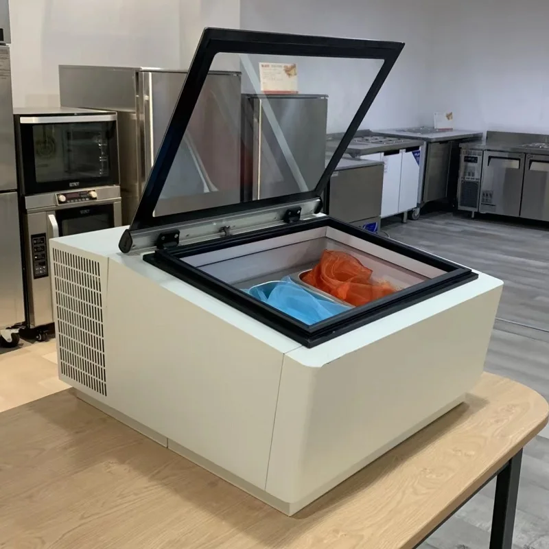 Handmade Commercial Desktop Single Temperature Ice Cream Display Cabinet Frozen Popsicle Freezer Refrigeration Equipment