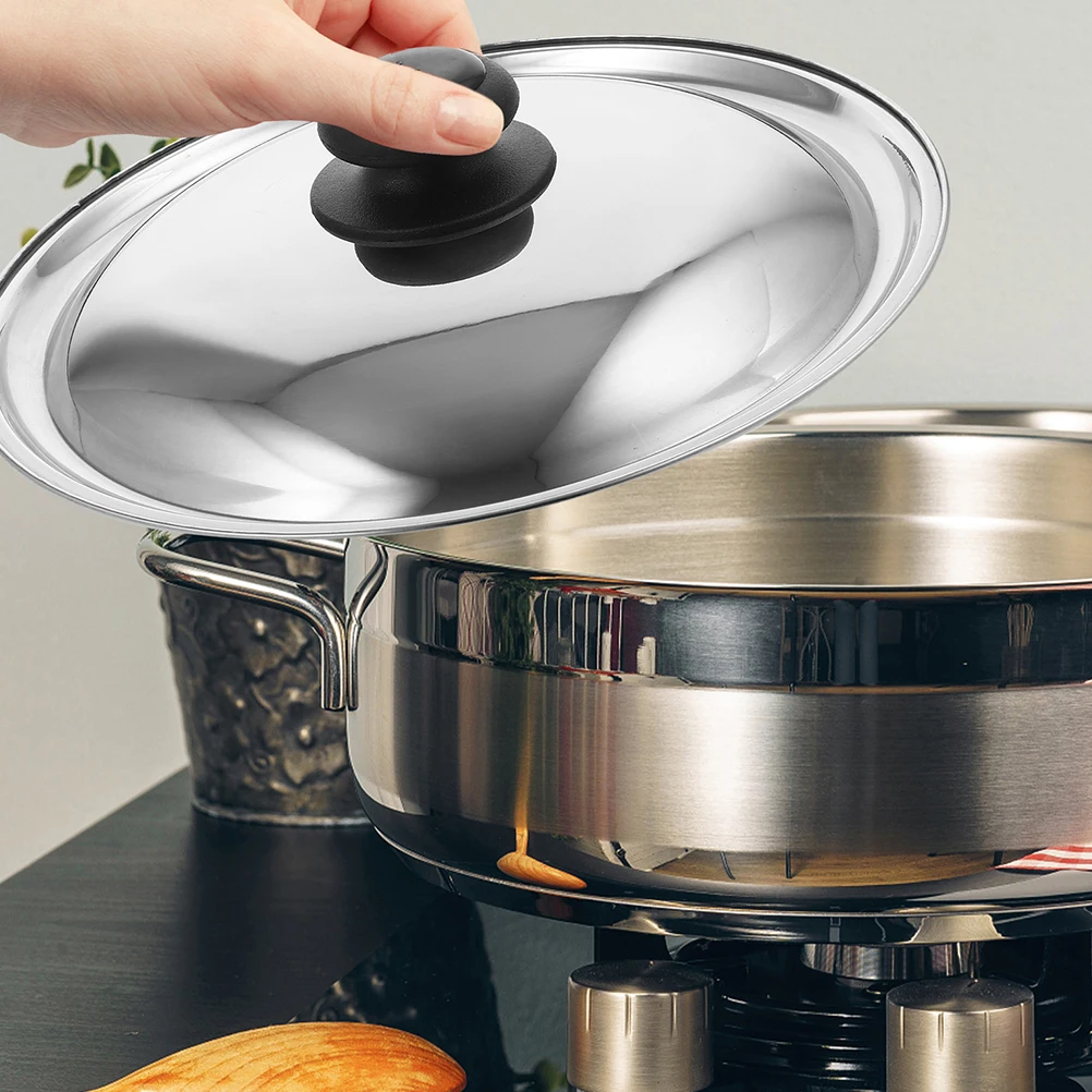 

Portable Metal Lid for Pots and Pans Smooth Delicate Hand Feel Cooking Essential Anti-Scald Lid for Pots and Pans