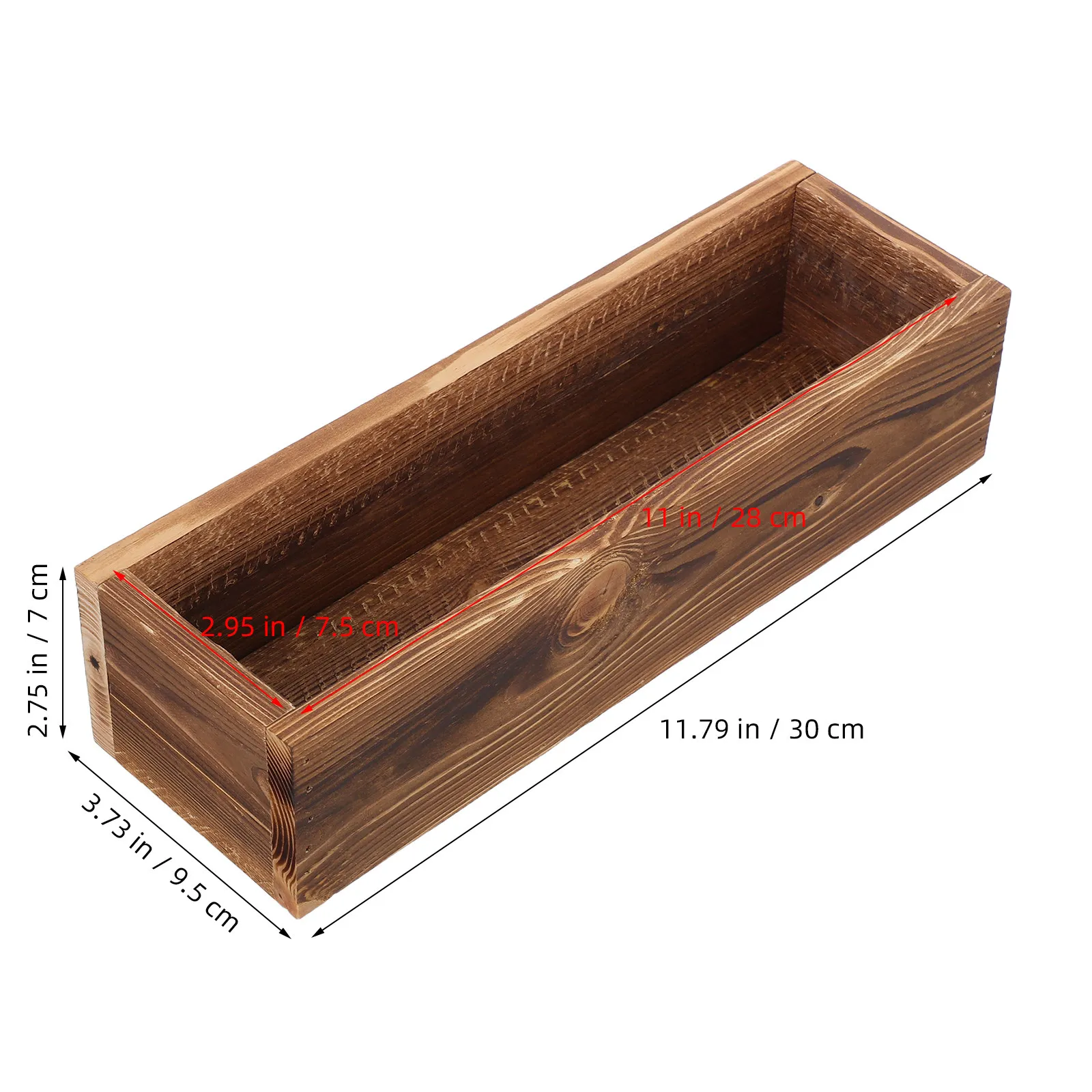 Wooden Flowerpot Retro Style Safe Wood Planter Box Decorative Flower Container for Home Office Garden Balcony Rustic Design