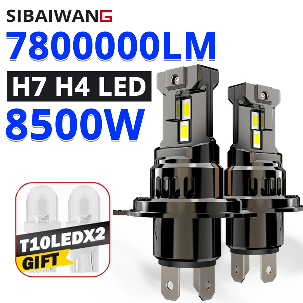 2PCS H7 H4 Led Headlight Bulbs Canbus Super Bright Auto Fog Lamp LED Bulbs Turbo h4 h7 led 6000K 12V For Cars