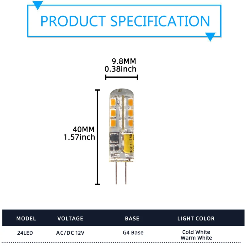 6PCS Mini G4 LED Lamp 4W LED Bulb AC DC 12V Candle Lights Replace 30W 40W SMD light Silicone Lamp 360 Degree Angle LED Lighting