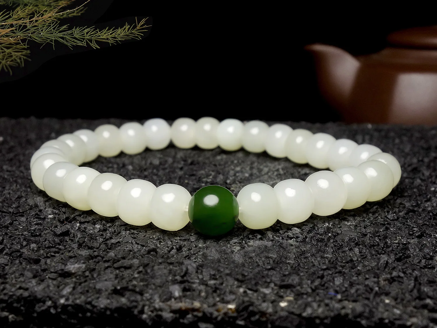 

Ювелирные изделия из натурального нефрита Хэтянь, белого нефрита, антикварный браслет из бисера