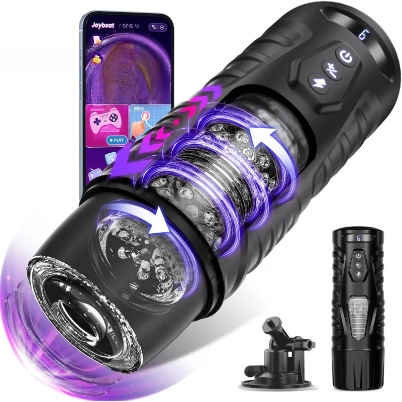 AI Sync Male Masturbator Sex Toys for Men - Adult Toy Male Sex Toys with 7 Thrusting & 7 Rotating Modes, Pocket Pussy