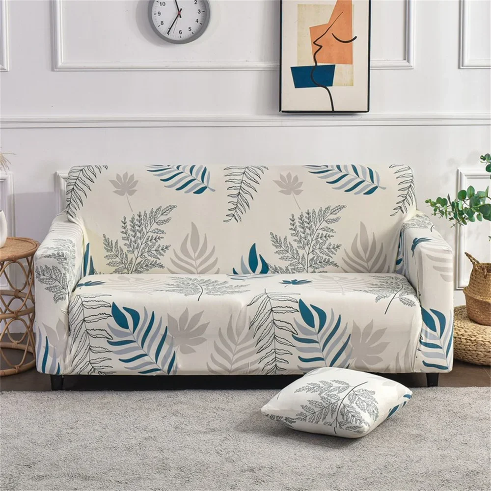 Elegant Flower Plant Sofa Cover Geometric Leaf Elastic Full Package 3 Seater Sofas Covers Home Sofa Decoration Shape Sofa Cover