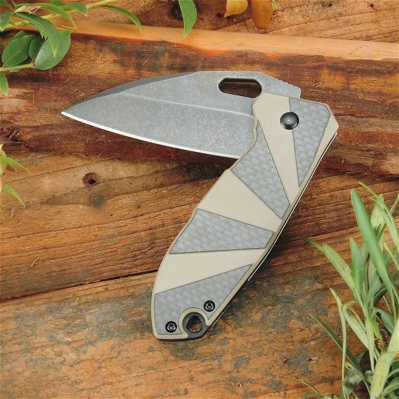 Coltello pieghevole tascabile da campeggio esterno 8Cr13Mov Lama in acciaio G10 + Manico in fibra di carbonio Coltelli da sopravvivenza Strumenti militari tattici EDC