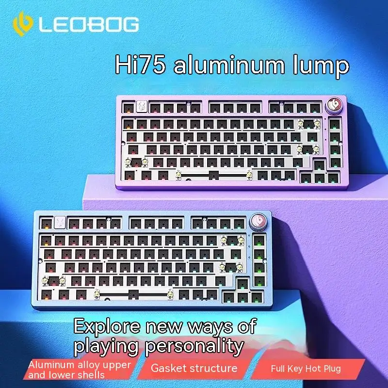 Imagem -02 - Aluminum Alloy Mechanical Keyboard Kit Usb Wired Rgb Backlight Homem Acessório para Computador pc Jogos Presentes Leobot-hi75