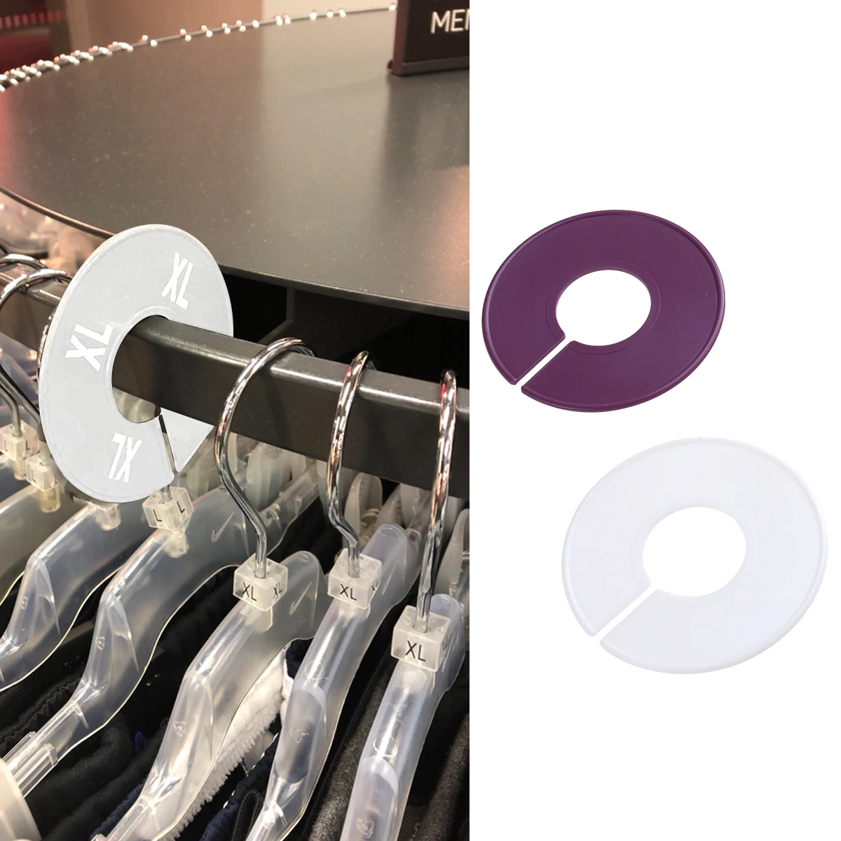 

3Pcs Clothing Size Dividers Bright Color Durable Closet Dividing Rings Clothes Sorting Organizer Clothes Size Dividers