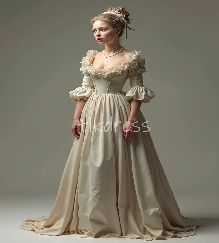 

Light Champagne Bohemian Wedding Dress Celtic Gatsby Minimalist Gypsy Bridal Dress With Lace Elf Medieval Bride DressCustomized